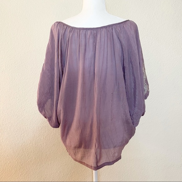 Gemstone embroidered peasant top, size Medium - Picture 4 of 9